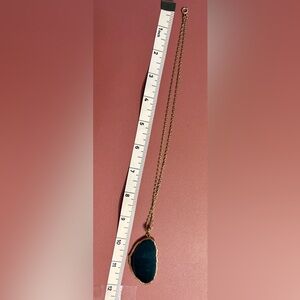 Gold and Black Pendant Necklace